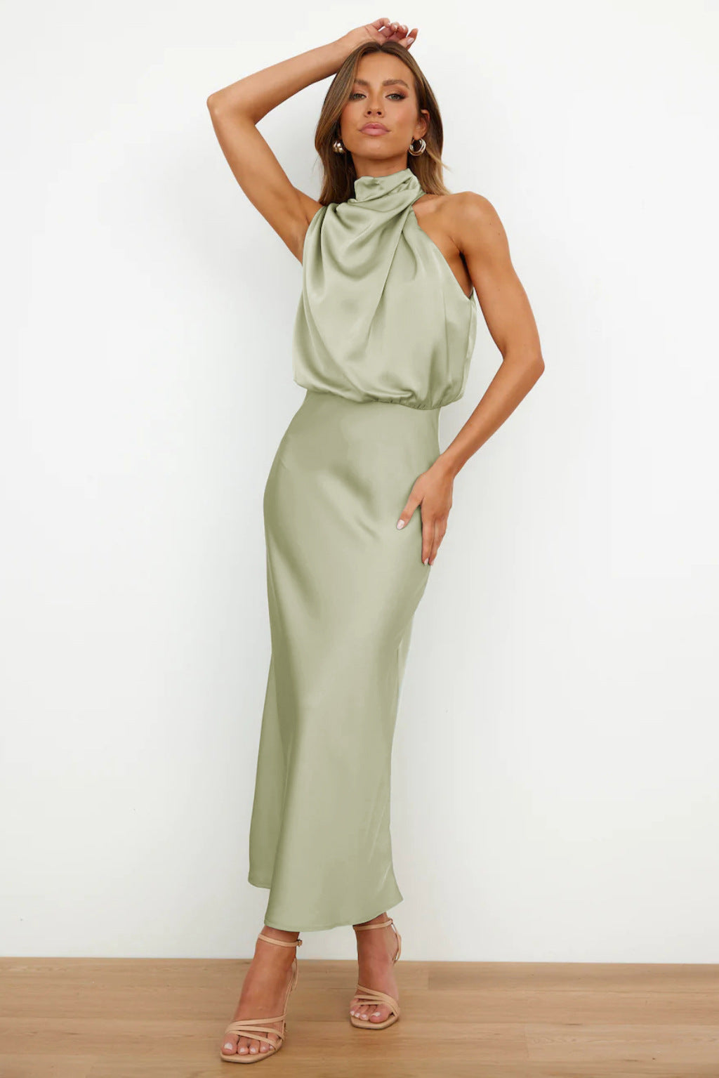 Lemoine™ | Alessia | Robe Élégante Dos Nu en Tissu Fluide