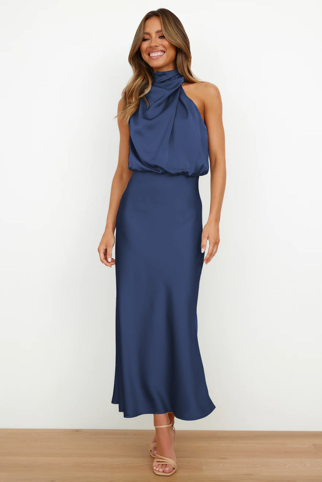 Lemoine™ | Alessia | Robe Élégante Dos Nu en Tissu Fluide