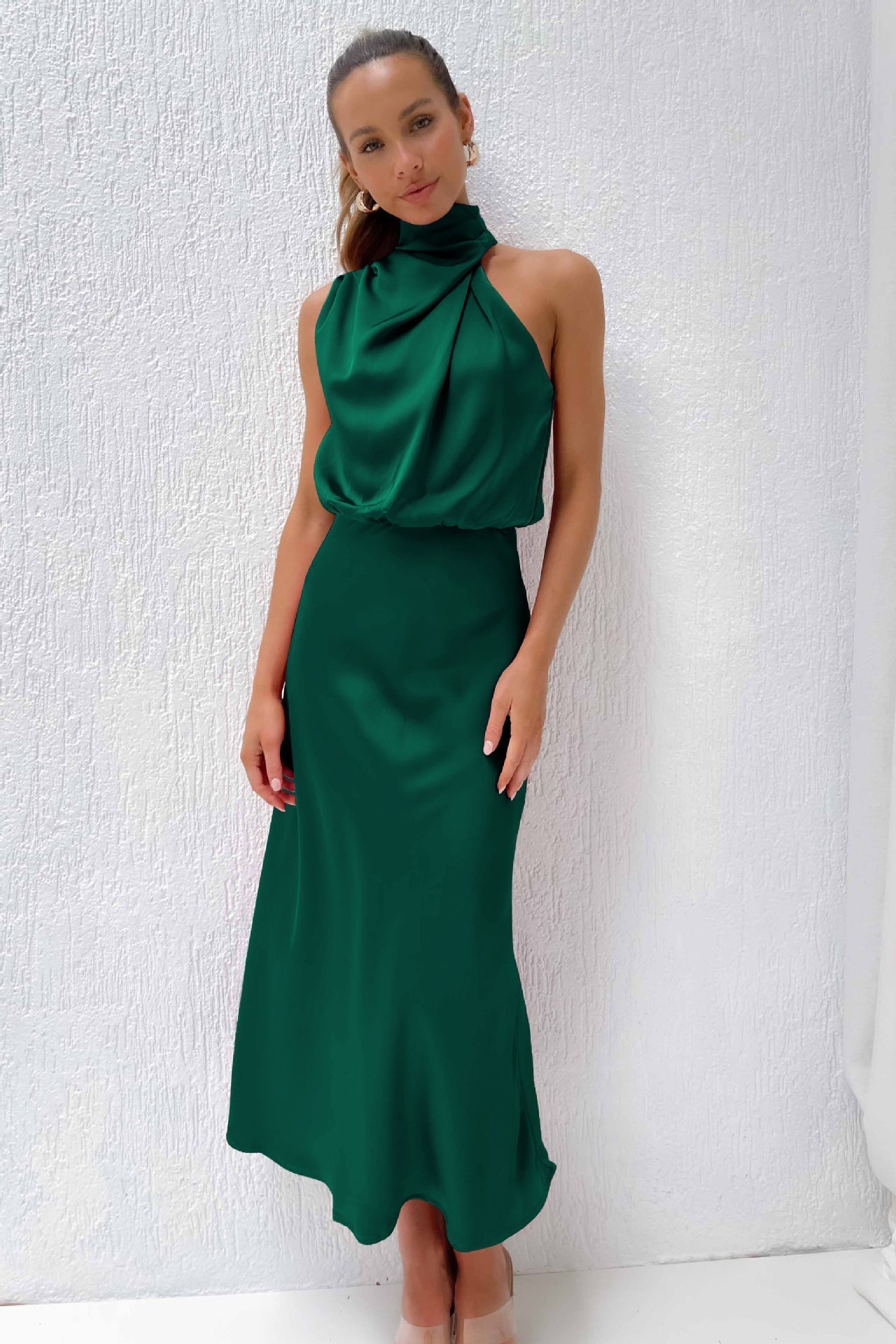 Lemoine™ | Alessia | Robe Élégante Dos Nu en Tissu Fluide