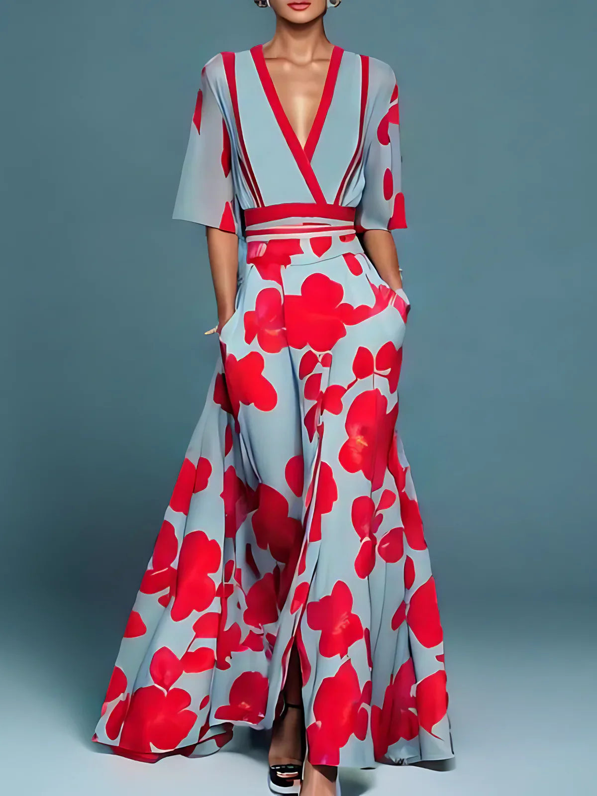 Laure | Robe Portefeuille Élégante Fleurie