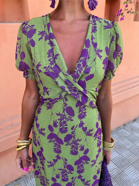 Lemoine™ | Rhiannon | Robe Élégante d'Été en Tissu Fluide avec Coupe Sculptée