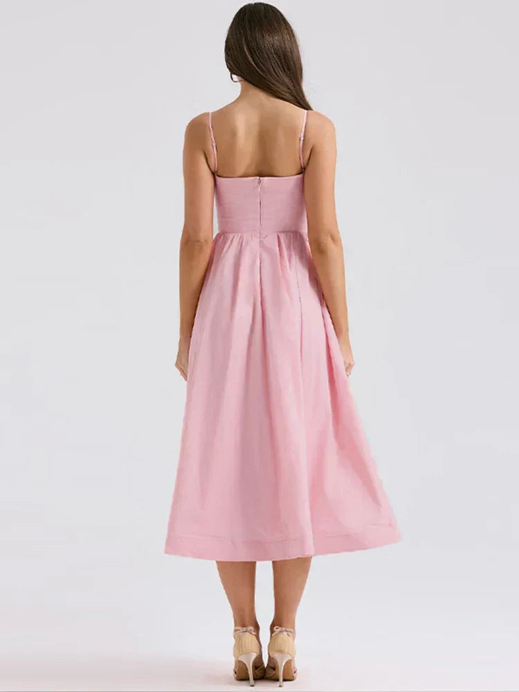 Robe Élégante d'Été | Encolure Flatteuse et Tissu Fluide | Coupe Sculptée pour une Silhouette Sublime