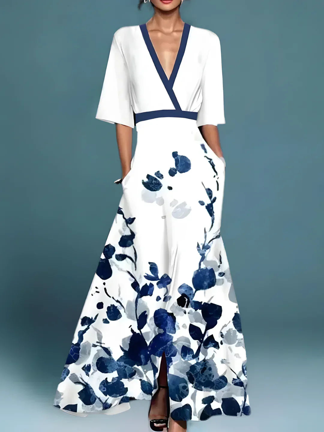 Laure | Robe Portefeuille Élégante Fleurie